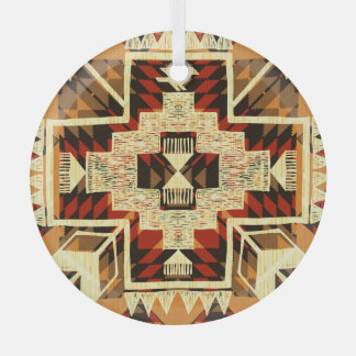 Indiaanse,  handgetekende Abstract. Glas Ornament