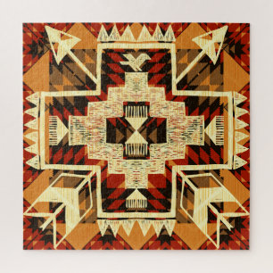 Indiaanse,  handgetekende Abstract. Legpuzzel