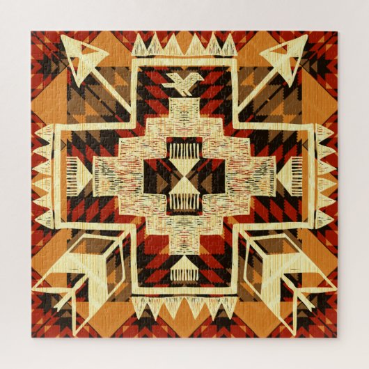 Indiaanse, handgetekende Abstract. Legpuzzel (Verticaal)