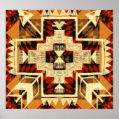 Indiaanse,  handgetekende Abstract. Poster (Voorkant)