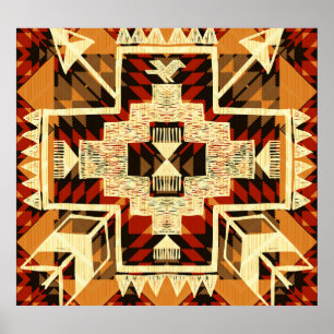 Indiaanse, handgetekende Abstract. Poster