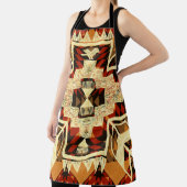 Indiaanse,  handgetekende Abstract. Schort (Insitu)