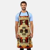 Indiaanse,  handgetekende Abstract. Schort (Gedragen)