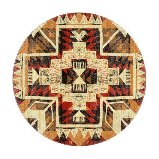 Indiaanse, handgetekende Abstract. Snijplank (Voorkant)
