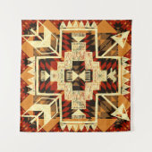 Indiaanse,  handgetekende Abstract. Wandkleed (Voorkant (horizontaal))