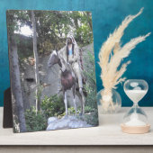 Indiaanse hoofdman met paard fotoplaat (Zijkant)