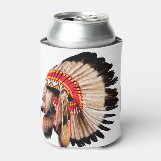 Indiaanse hoofdtooi, hoofdillustratie. blikjeskoeler (Blikje Voorkant)