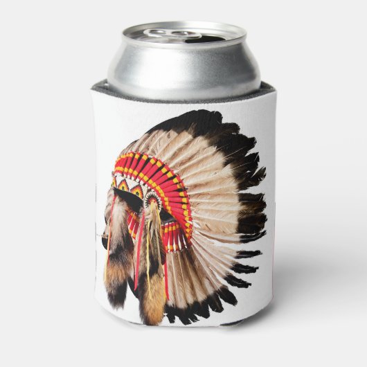 Indiaanse hoofdtooi, hoofdillustratie. blikjeskoeler (Blikje Achterkant)