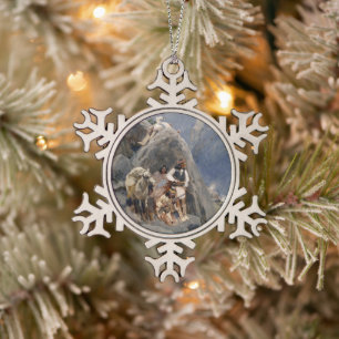 Indiaanse Iconen: Apache Krijgers, Amerikaanse Cav Tin Sneeuwvlok Ornament