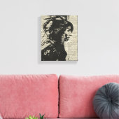 Indiaanse Indiaan over een oude woordenboekpagina Canvas Afdruk (Insitu (Woonkamer))
