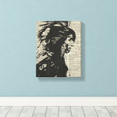 Indiaanse Indiaan over een oude woordenboekpagina Canvas Afdruk (Insitu (Houten vloer))