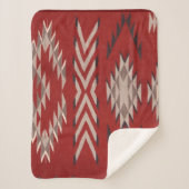 Indiaanse Indiaan zuidwest rood patroon Sherpa Deken (Voorkant)