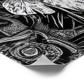 Indiaanse Indiaanse krijger Feather Headdress Poster (Hoek)