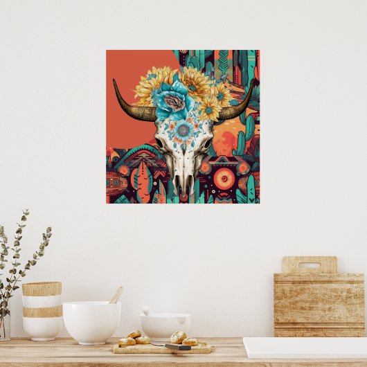 Indiaanse Indiaanse kunst print (Keuken)