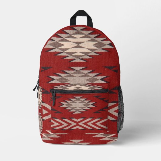 Indiaanse Indiaanse zuidwestelijke patroon rood Bedrukte Rugzak (Voorkant)