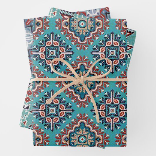 Indiaanse indianen Navajo Pattern Inpakpapier Vel (In situ)