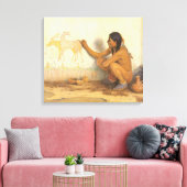 Indiaanse indianenartiest door Couse Canvas Afdruk (Insitu (Woonkamer))