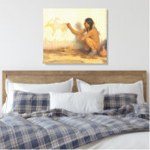 Indiaanse indianenartiest door Couse Canvas Afdruk (Insitu (Slaapkamer))