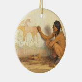  Indiaanse indianenartiest door Couse Keramisch Ornament (Rechts)