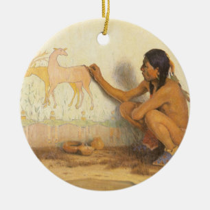  Indiaanse indianenartiest door Couse Keramisch Ornament