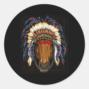 Indiaanse inheemse peo ronde sticker