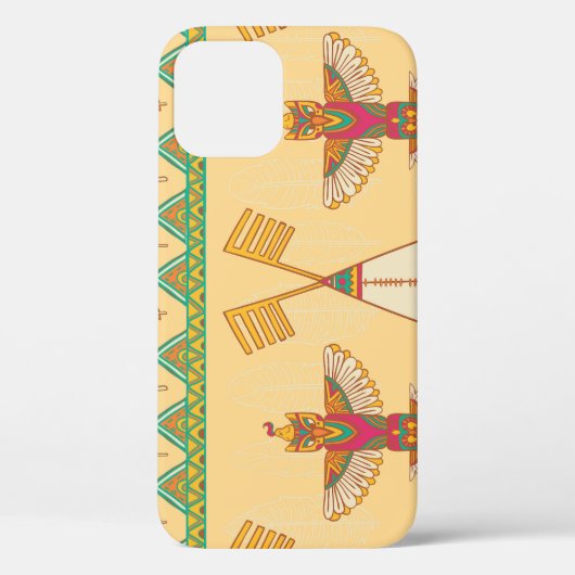 Indiaanse inheemse sierachtergrond. Case-Mate iPhone case (Achterkant)