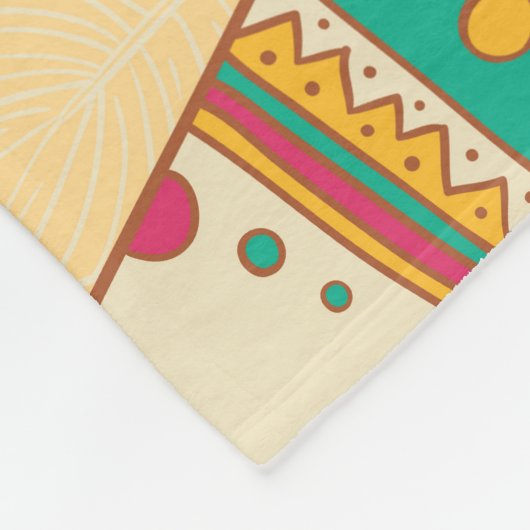 Indiaanse inheemse sierachtergrond. fleece deken (Hoek)