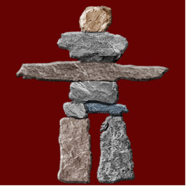 Indiaanse Inuit Inukshuk gebeeldhouwd geschenk Fotobeeldje Magneet