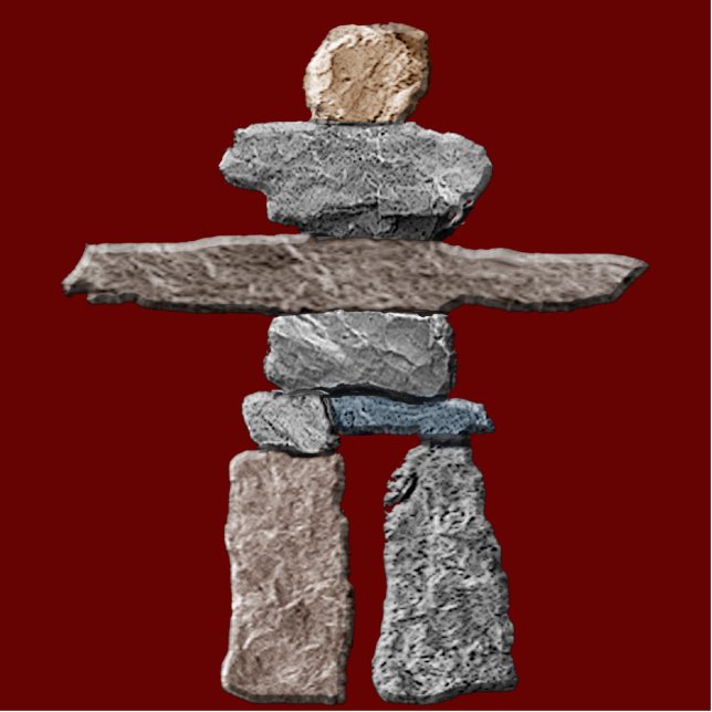 Indiaanse Inuit Inukshuk gebeeldhouwd geschenk Fotobeeldje Magneet (Voorkant)