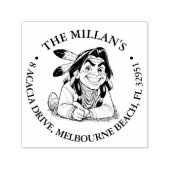 Indiaanse jongen thema  zelfinktende stempel (Design)