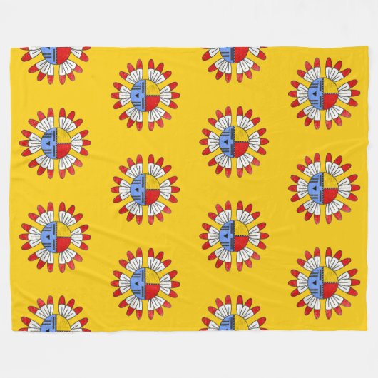 Indiaanse KACHINA - TAWA Zonnemasker 1 Fleece Deken (Voorkant (Horizontaal))