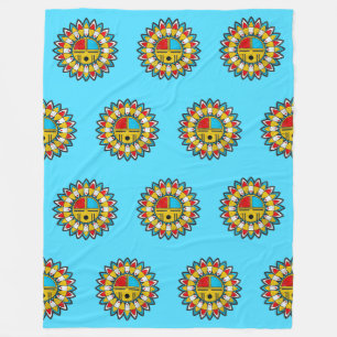 Indiaanse KACHINA - TAWA Zonnemasker 2 Fleece Deken