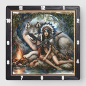 Indiaanse klok: de stille band vierkante klok (Voorkant)