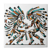 Indiaanse Kokopeli dansers kunst Tegeltje (Voorkant)