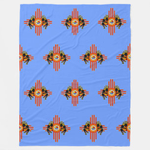 Indiaanse Kokopelli - Kachina Zia Symbool 1 Fleece Deken