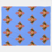 Indiaanse Kokopelli - Kachina Zia Symbool 1 Fleece Deken (Voorkant (Horizontaal))