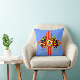Indiaanse Kokopelli - Kachina Zia Symbool 1 Kussen