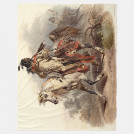 INDIAANSE KRIJGER FLEECE DEKEN (Voorkant)