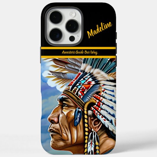 Indiaanse krijger kijkt Case-Mate iPhone case (Achterkant)