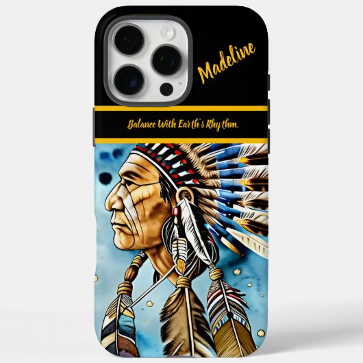 Indiaanse krijger: stampatronen Case-Mate iPhone case (Achterkant)