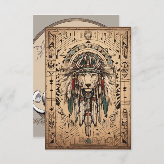 Indiaanse kunst bedankkaart (Voorkant / Achterkant)