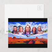 Indiaanse Kunstillustratie Briefkaart (Voorkant / Achterkant)