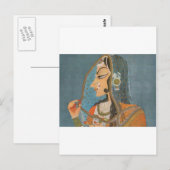  INDIAANSE LADY MET NOSE RING PAINTING BRIEFKAART (Voorkant / Achterkant)