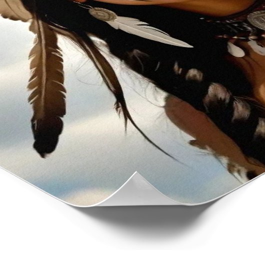 Indiaanse meisje krijger poster (Hoek)