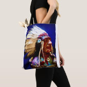 Indiaanse "Omaha Chief" Tote Bag (Dichtbij)