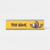 Indiaanse opperhoofd op wild landschap Sunset Pen Bureau Naambordje (Voorkant)