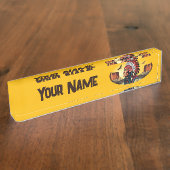 Indiaanse opperhoofd op wild landschap Sunset Pen Naambordje (Zijkant)