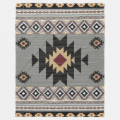 Indiaanse patroon Indiase tribale geometrie Fleece Deken (Voorkant)