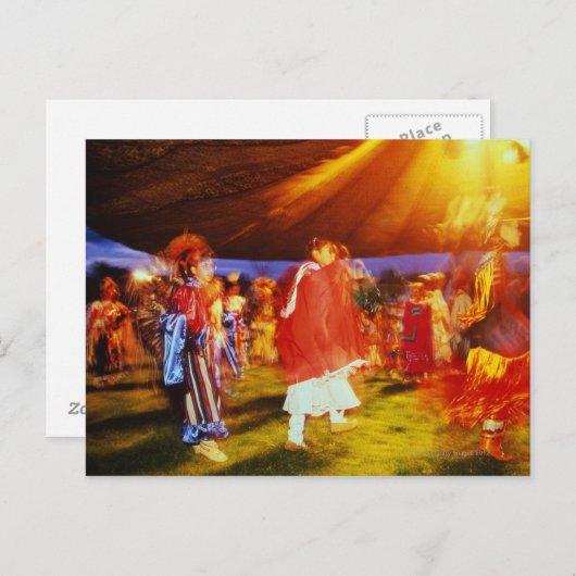 Indiaanse pow wow op de Omak Briefkaart (Voorkant / Achterkant)