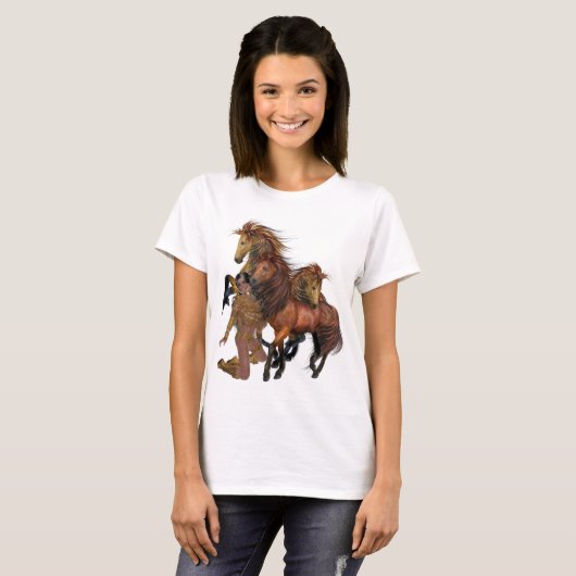 Indiaanse prinses en hengsten Shirt (Voorkant volledig)